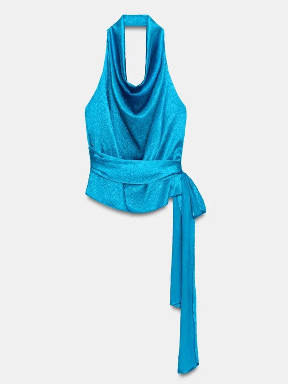 ZARA  KNOTTED HALTER TOP